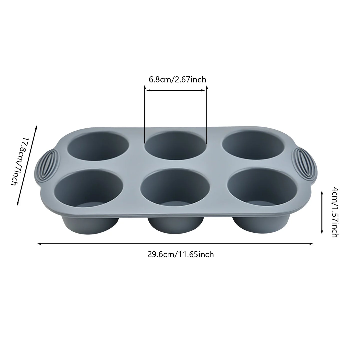 Silicone Muffin Tray with 6 Cups | Easy Clean Nonstick Muffin Mold for Cupcake & Cake Baking - ZOOMNSTORE