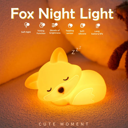 Silicone Night Light - Rechargeable Animal Night Lamp with Touch Sensor for Kids - ZOOMNSTORE