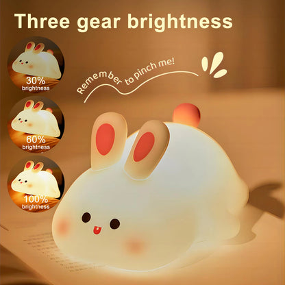 Silicone Night Light - Rechargeable Animal Night Lamp with Touch Sensor for Kids - ZOOMNSTORE