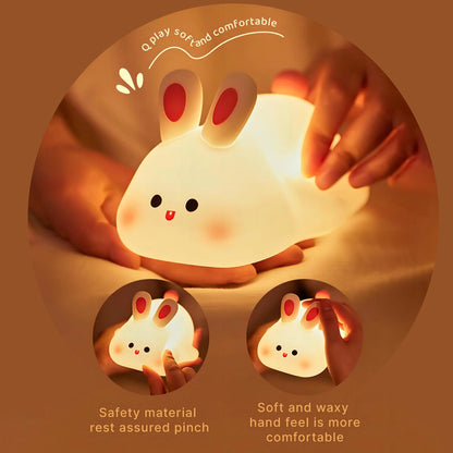Silicone Night Light - Rechargeable Animal Night Lamp with Touch Sensor for Kids - ZOOMNSTORE