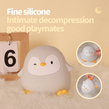 Silicone Night Light - Rechargeable Animal Night Lamp with Touch Sensor for Kids - ZOOMNSTORE