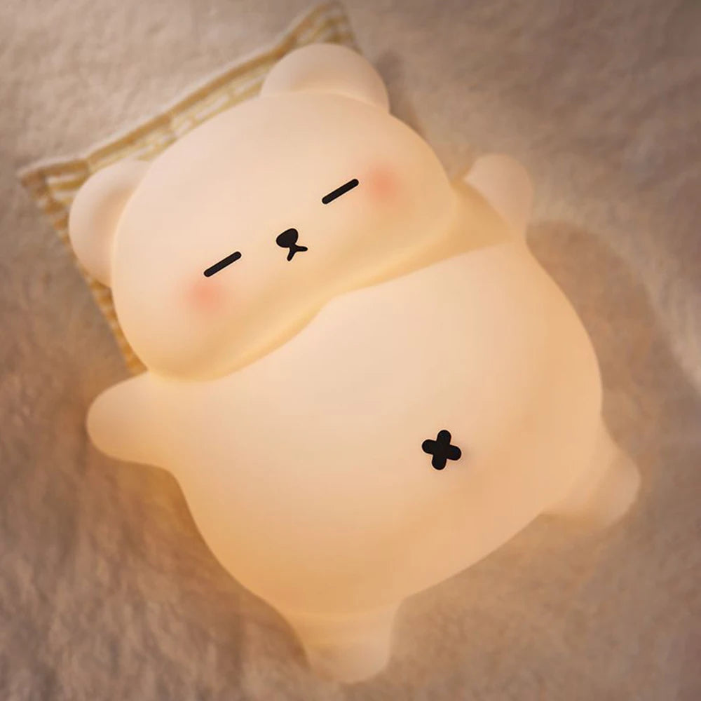Silicone Night Light - Rechargeable Animal Night Lamp with Touch Sensor for Kids - ZOOMNSTORE