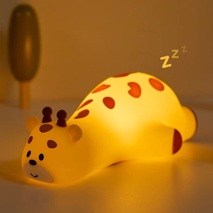 Silicone Night Light - Rechargeable Animal Night Lamp with Touch Sensor for Kids - ZOOMNSTORE