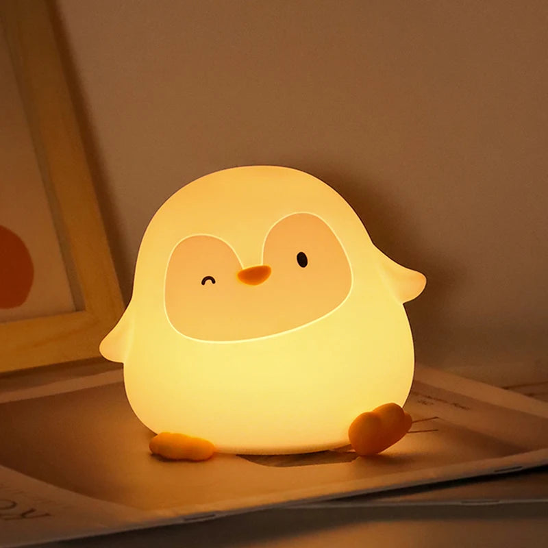 Silicone Night Light - Rechargeable Animal Night Lamp with Touch Sensor for Kids - ZOOMNSTORE