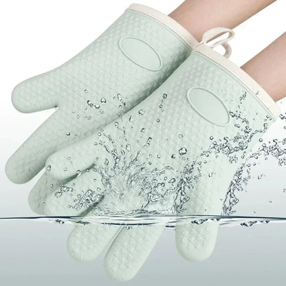 Silicone Oven Gloves - Heat Resistant Five Finger Baking Safety Mitts | Non Slip Kitchen Gloves - ZOOMNSTORE