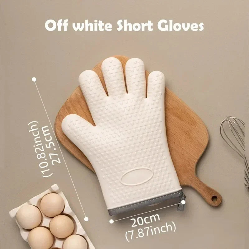 Silicone Oven Gloves - Heat Resistant Five Finger Baking Safety Mitts | Non Slip Kitchen Gloves - ZOOMNSTORE