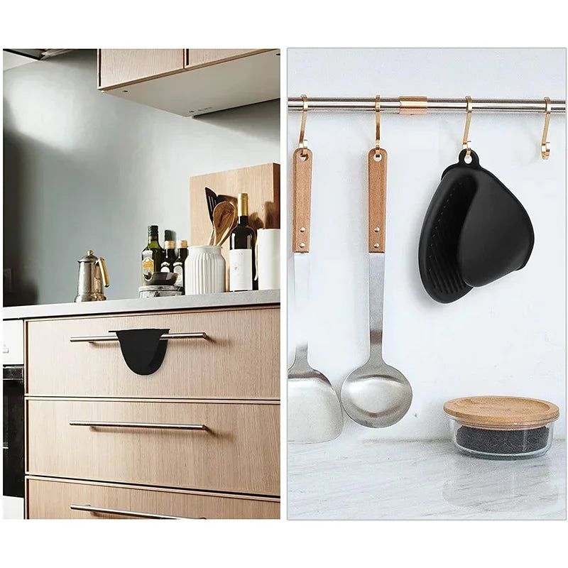 Silicone Oven Mitts | Heat Resistant Gloves Non Slip Baking Pot Holder Set - ZOOMNSTORE