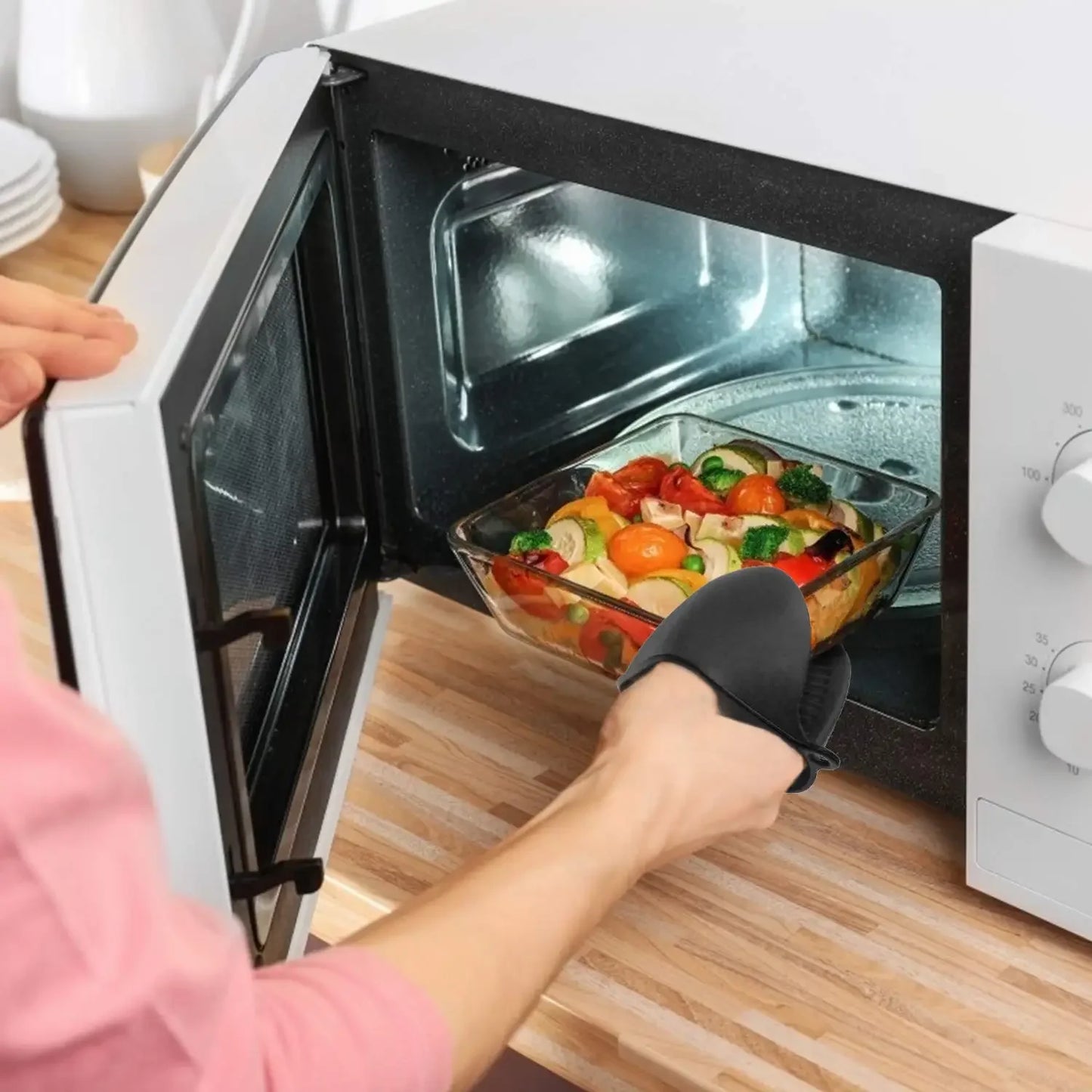 Silicone Oven Mitts | Heat Resistant Gloves Non Slip Baking Pot Holder Set - ZOOMNSTORE