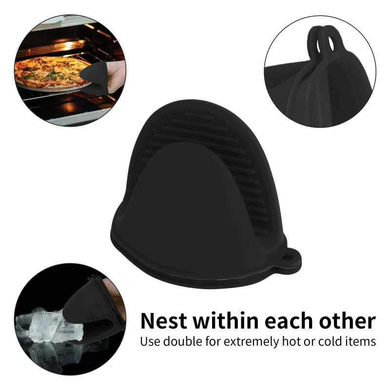 Silicone Oven Mitts | Heat Resistant Gloves Non Slip Baking Pot Holder Set - ZOOMNSTORE