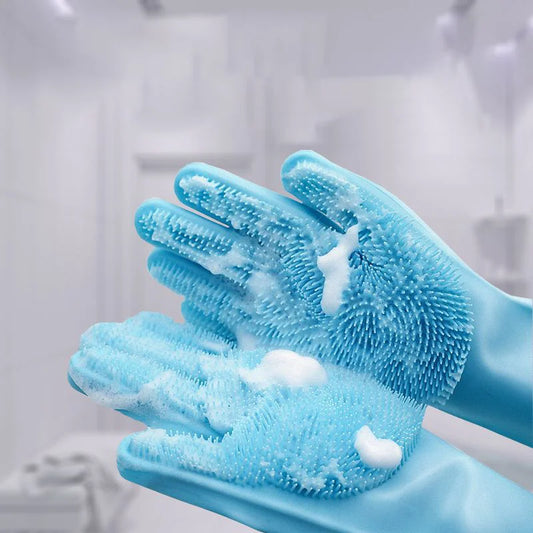 Silicone Pet Bathing Gloves - Dog  Cat Shampoo Brush - ZOOMNSTORE