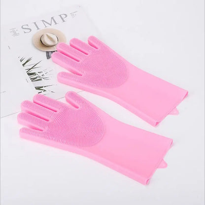 Silicone Pet Bathing Gloves - Dog  Cat Shampoo Brush - ZOOMNSTORE