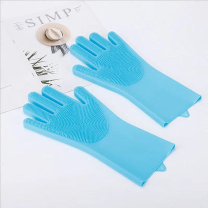 Silicone Pet Bathing Gloves - Dog  Cat Shampoo Brush - ZOOMNSTORE