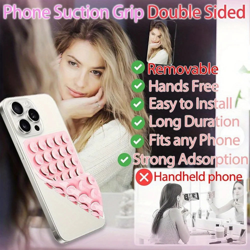 Silicone Suction Cup Phone Mount Hands-Free Mobile Stand Airplane Travel Essential Compatible with Any Smartphone - ZOOMNSTORE