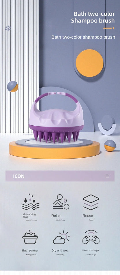 Silicone Scalp Massage Brush – Portable Soft Shampoo Hair Washing Comb - ZOOMNSTORE