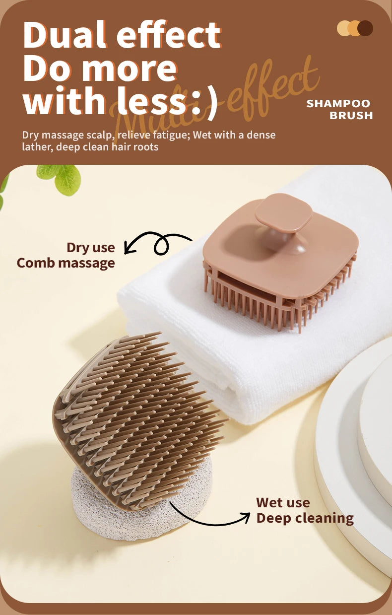 Silicone Shampoo Brush – Scalp Massage Comb for Hair Washing & Body Shower - ZOOMNSTORE
