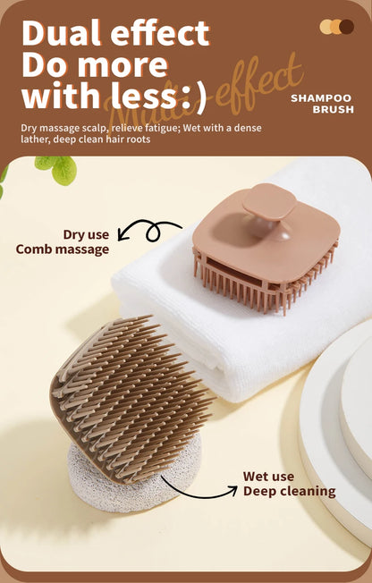 Silicone Shampoo Brush – Scalp Massage Comb for Hair Washing & Body Shower - ZOOMNSTORE