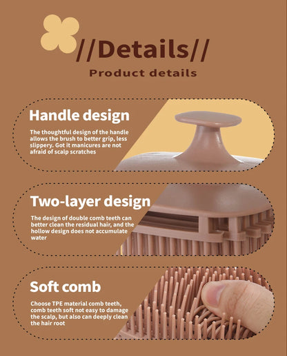 Silicone Shampoo Brush – Scalp Massage Comb for Hair Washing & Body Shower - ZOOMNSTORE