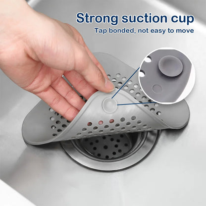 Shower Drain Cover Hair Catcher Flat Silicone Plug Stopper for Bathroom Kitchen Sink Bathtub Strainer TPR Protector - ZOOMNSTORE