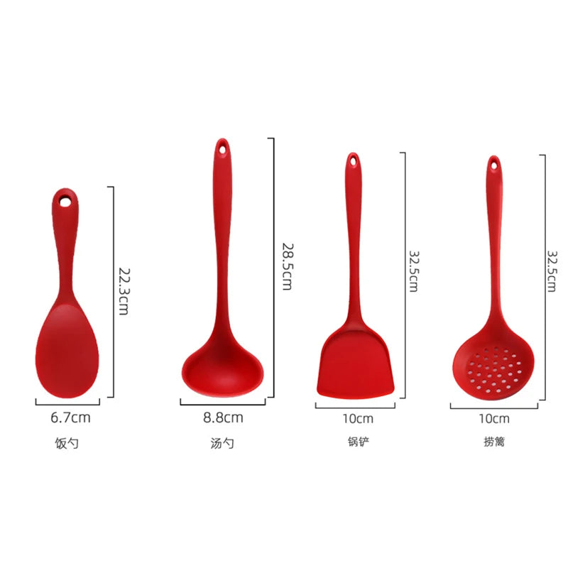 Silicone Spatula Set - Non-Stick Cooking Utensils for Frying and Soup - ZOOMNSTORE