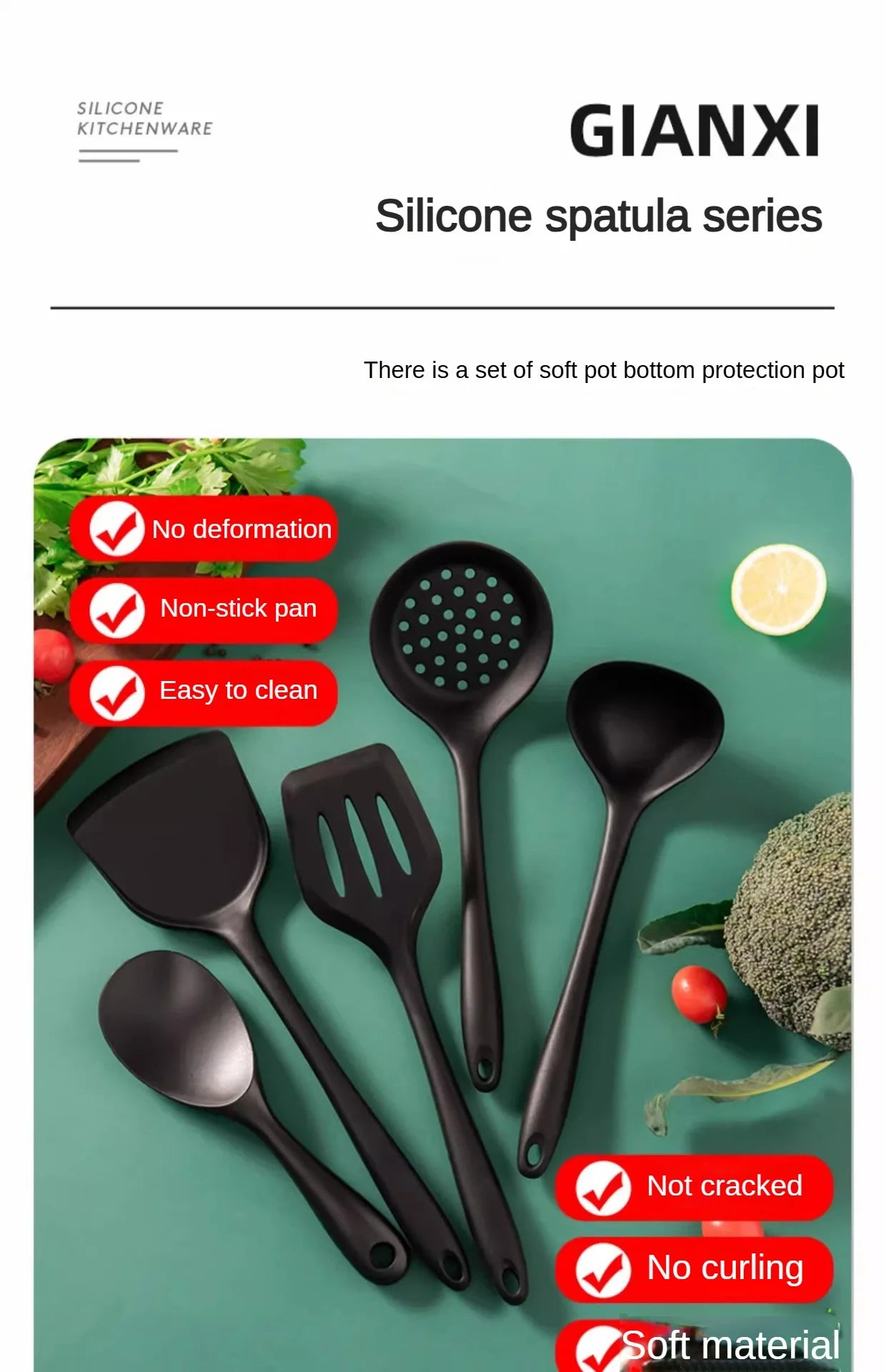 Silicone Spatula Set | 5-Piece Heat Resistant Kitchen Cooking Tool Set - ZOOMNSTORE
