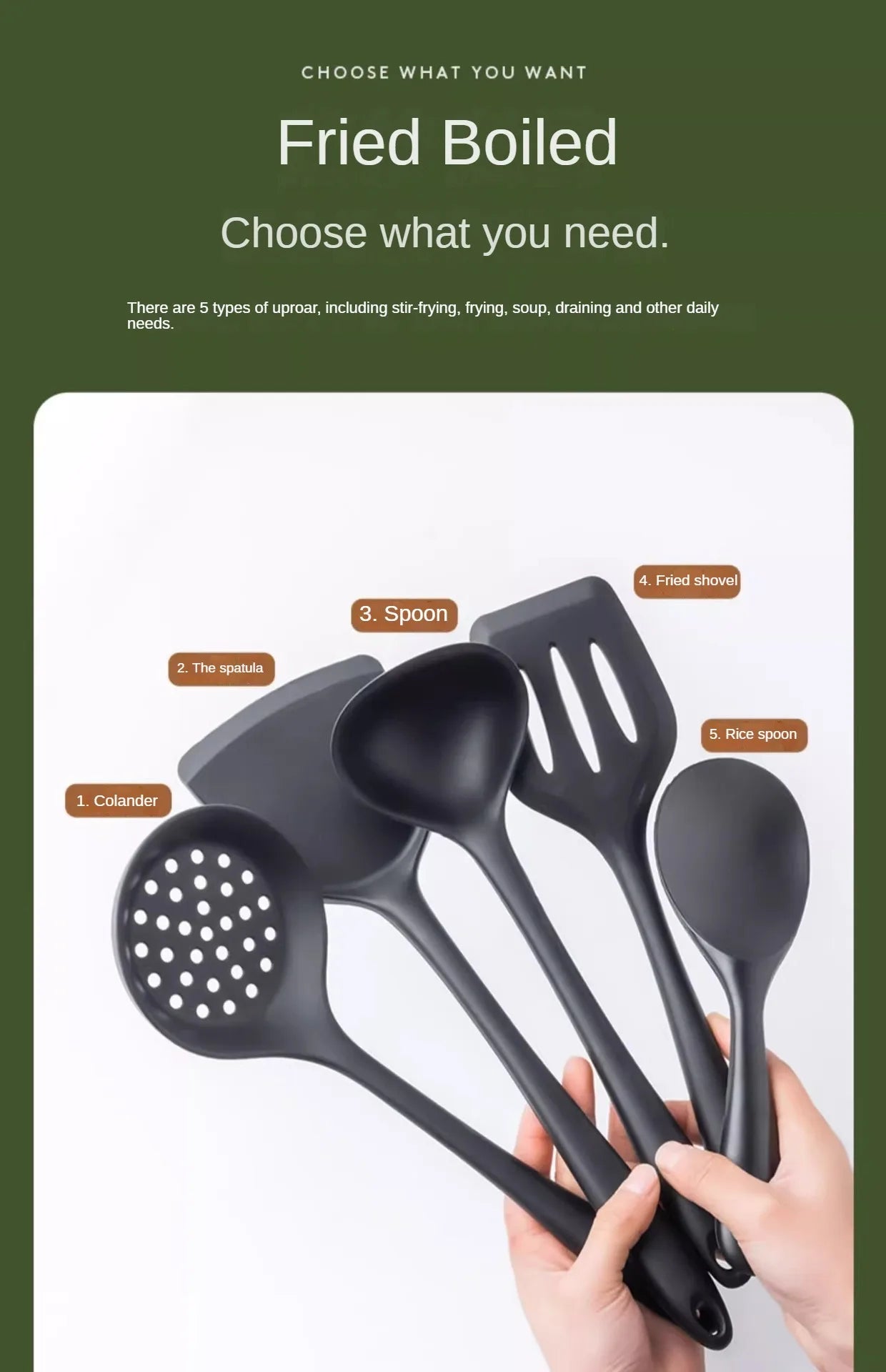 Silicone Spatula Set | 5-Piece Heat Resistant Kitchen Cooking Tool Set - ZOOMNSTORE