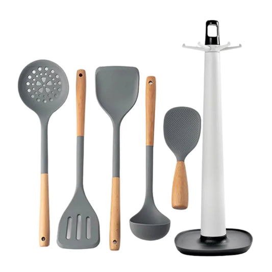 Silicone Spatula with Wooden Handle - Heat-Resistant Non-Stick Kitchen Tool - ZOOMNSTORE