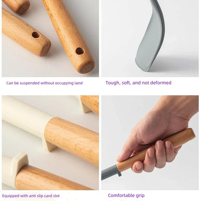 Silicone Spatula with Wooden Handle - Heat-Resistant Non-Stick Kitchen Tool - ZOOMNSTORE