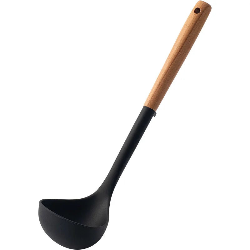 Silicone Spatula with Wooden Handle - Heat-Resistant Non-Stick Kitchen Tool - ZOOMNSTORE