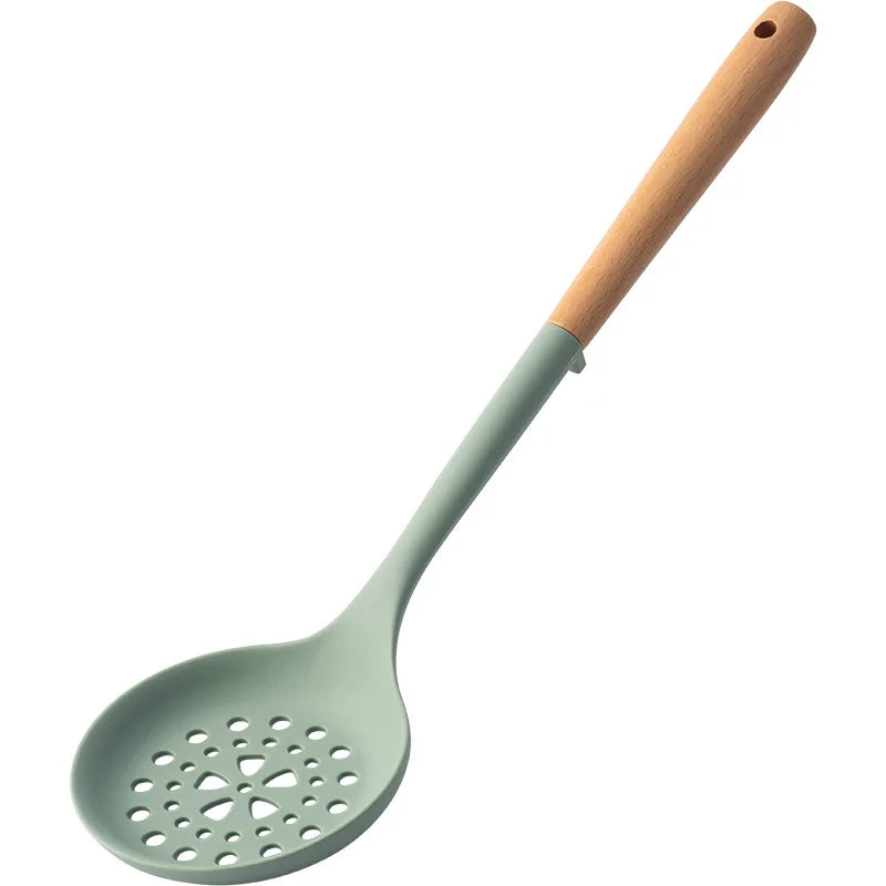 Silicone Spatula with Wooden Handle - Heat-Resistant Non-Stick Kitchen Tool - ZOOMNSTORE