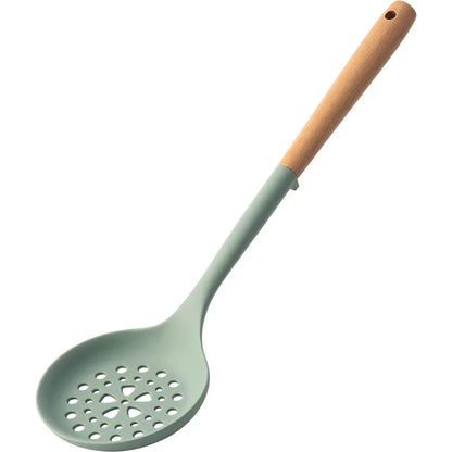 Silicone Spatula with Wooden Handle - Heat-Resistant Non-Stick Kitchen Tool - ZOOMNSTORE