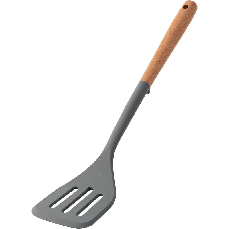 Silicone Spatula with Wooden Handle - Heat-Resistant Non-Stick Kitchen Tool - ZOOMNSTORE