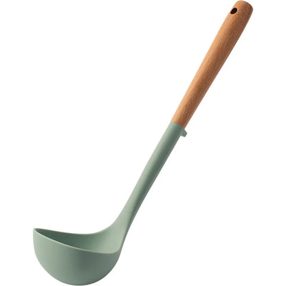 Silicone Spatula with Wooden Handle - Heat-Resistant Non-Stick Kitchen Tool - ZOOMNSTORE