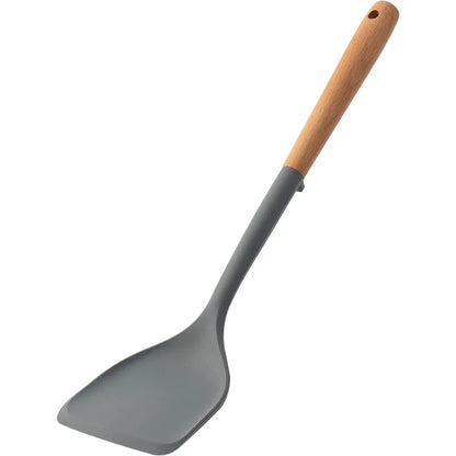 Silicone Spatula with Wooden Handle - Heat-Resistant Non-Stick Kitchen Tool - ZOOMNSTORE