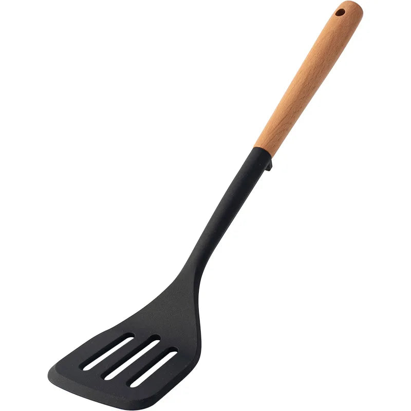 Silicone Spatula with Wooden Handle - Heat-Resistant Non-Stick Kitchen Tool - ZOOMNSTORE