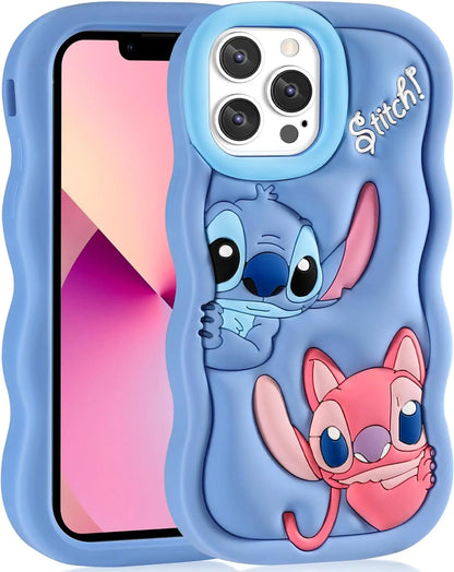 Silicone Wave Stitch Soft Case for iPhone 11-16 Pro Max Mini SE - ZOOMNSTORE
