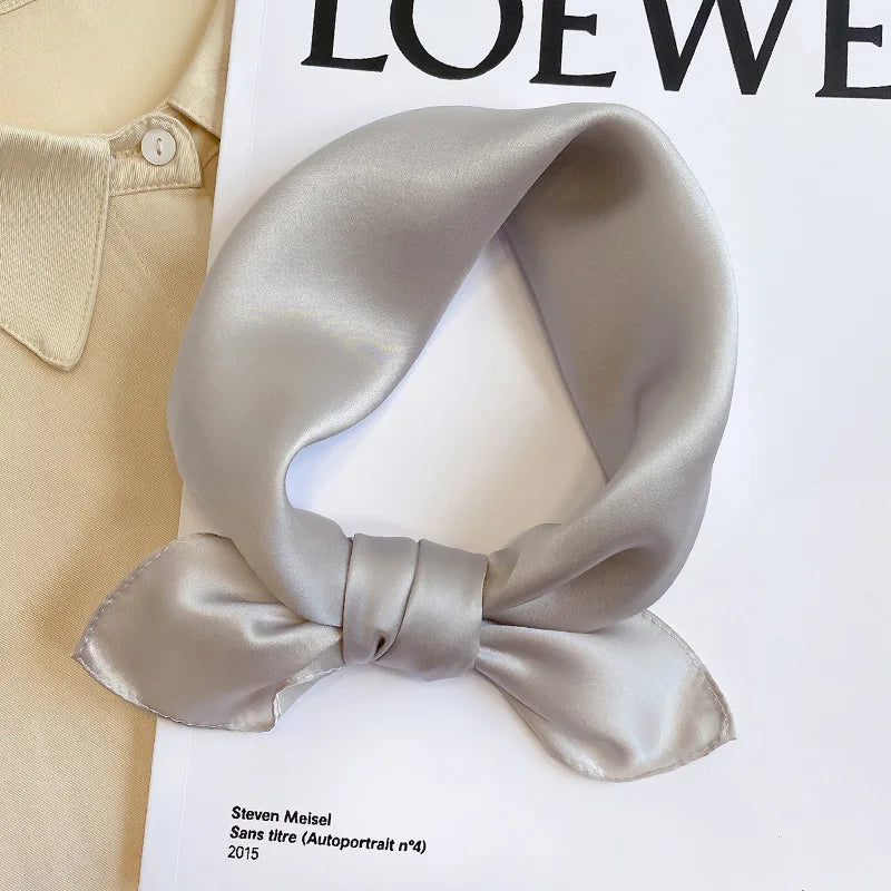 Silk Bandana Scarf - Luxury Square Wrap for Women High-Quality Kerchief Spring Fashion Shawl - ZOOMNSTORE