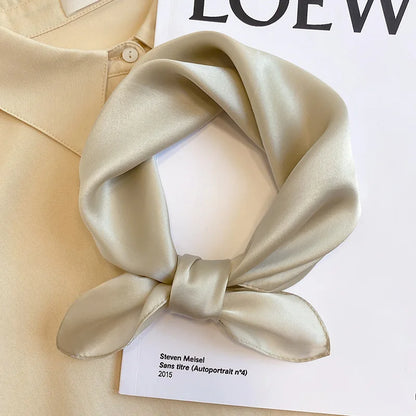 Silk Bandana Scarf - Luxury Square Wrap for Women High-Quality Kerchief Spring Fashion Shawl - ZOOMNSTORE