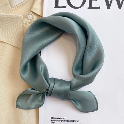 Silk Bandana Scarf - Luxury Square Wrap for Women High-Quality Kerchief Spring Fashion Shawl - ZOOMNSTORE