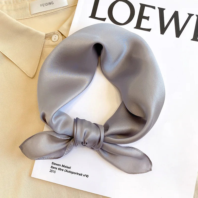 Silk Bandana Scarf - Luxury Square Wrap for Women High-Quality Kerchief Spring Fashion Shawl - ZOOMNSTORE