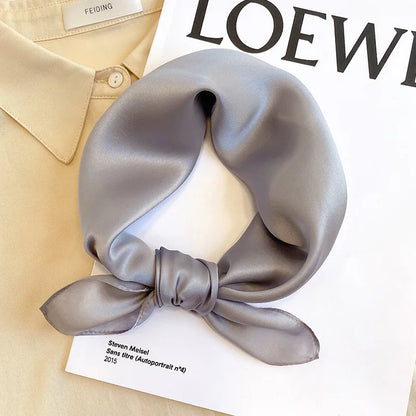 Silk Bandana Scarf - Luxury Square Wrap for Women High-Quality Kerchief Spring Fashion Shawl - ZOOMNSTORE