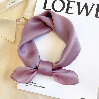 Silk Bandana Scarf - Luxury Square Wrap for Women High-Quality Kerchief Spring Fashion Shawl - ZOOMNSTORE
