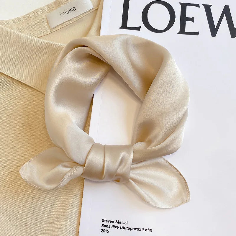 Silk Bandana Scarf - Luxury Square Wrap for Women High-Quality Kerchief Spring Fashion Shawl - ZOOMNSTORE