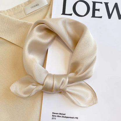 Silk Bandana Scarf - Luxury Square Wrap for Women High-Quality Kerchief Spring Fashion Shawl - ZOOMNSTORE