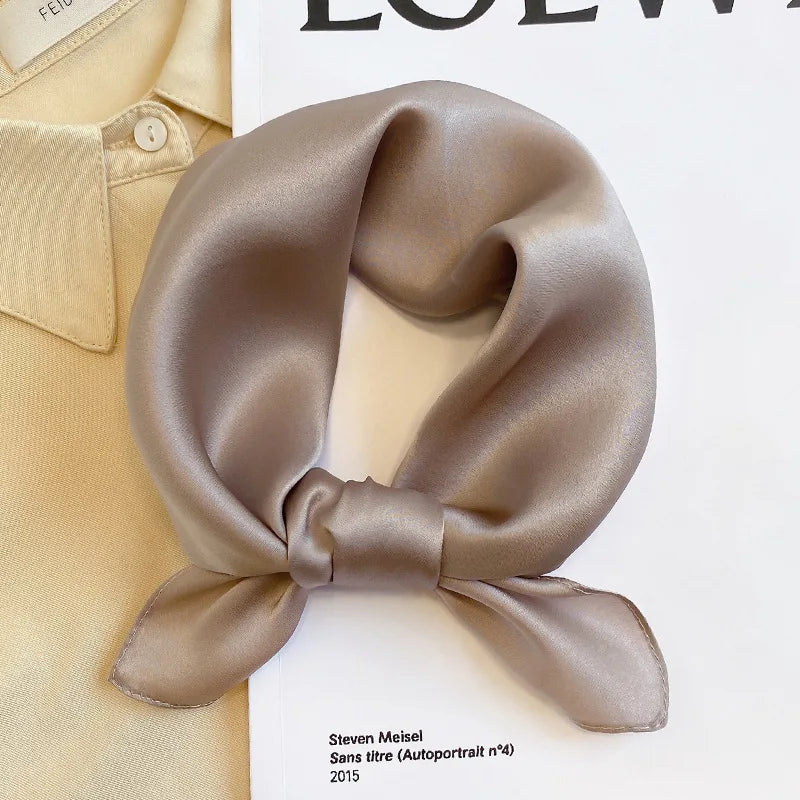 Silk Bandana Scarf - Luxury Square Wrap for Women High-Quality Kerchief Spring Fashion Shawl - ZOOMNSTORE