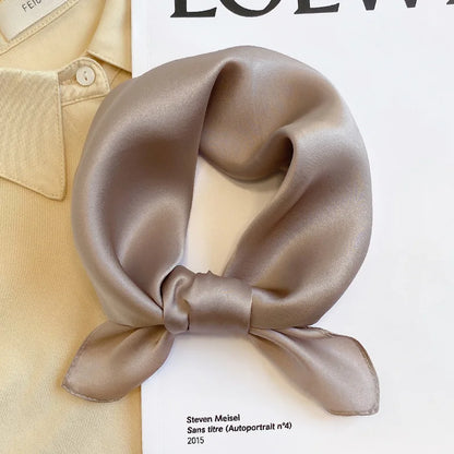 Silk Bandana Scarf - Luxury Square Wrap for Women High-Quality Kerchief Spring Fashion Shawl - ZOOMNSTORE