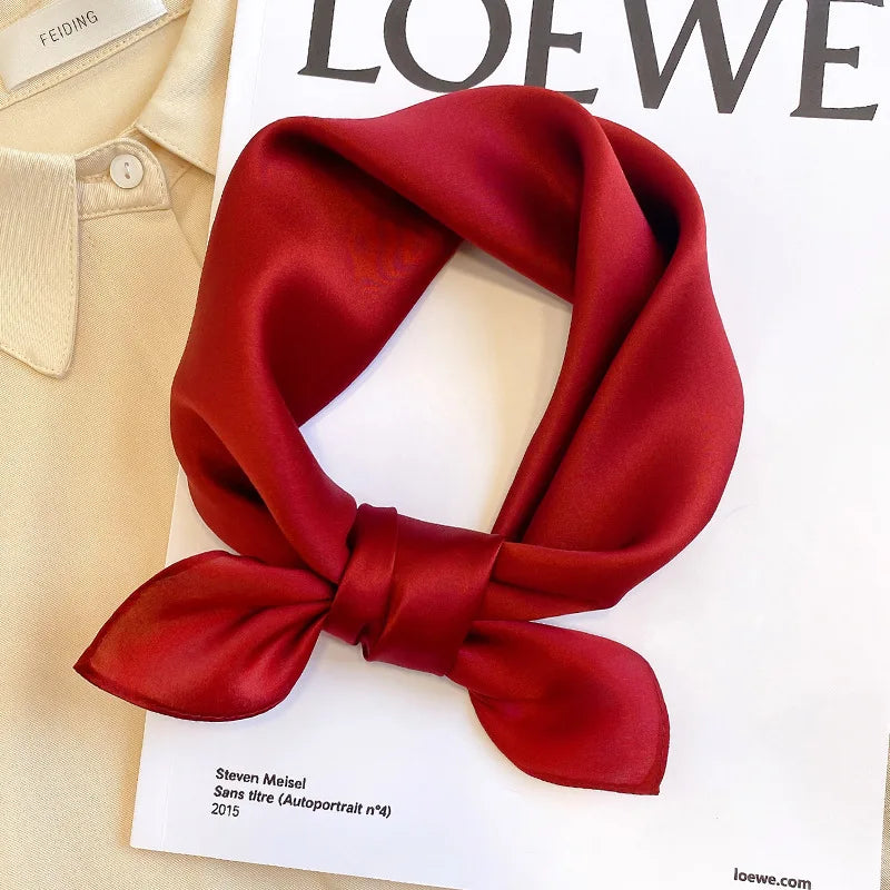 Silk Bandana Scarf - Luxury Square Wrap for Women High-Quality Kerchief Spring Fashion Shawl - ZOOMNSTORE