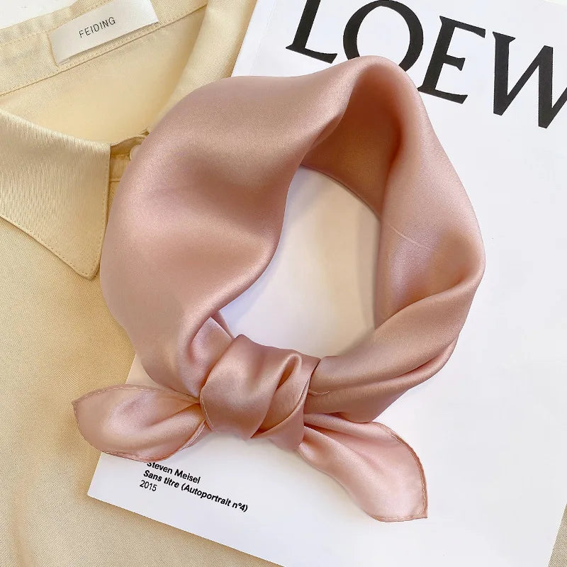 Silk Bandana Scarf - Luxury Square Wrap for Women High-Quality Kerchief Spring Fashion Shawl - ZOOMNSTORE