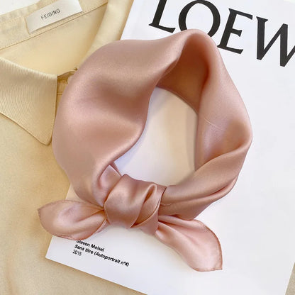 Silk Bandana Scarf - Luxury Square Wrap for Women High-Quality Kerchief Spring Fashion Shawl - ZOOMNSTORE