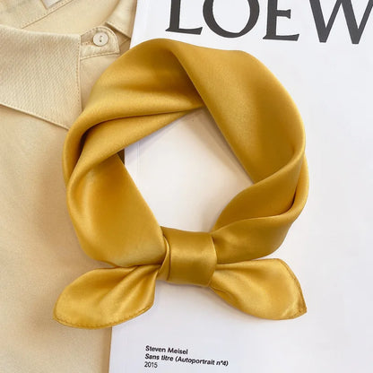 Silk Bandana Scarf - Luxury Square Wrap for Women High-Quality Kerchief Spring Fashion Shawl - ZOOMNSTORE