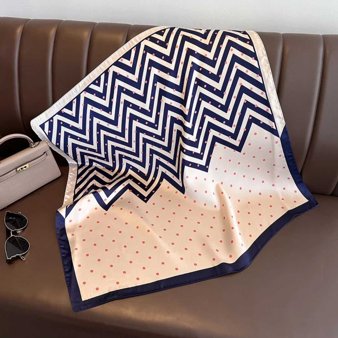 Luxury Silk Square Scarf - Womens Satin Neckerchief  Hair Wrap 2023 - ZOOMNSTORE